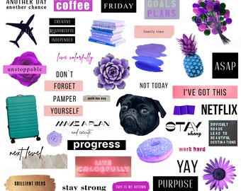 Digital Daily Planner stickers, Goodnotes stickers, PNG collage elements