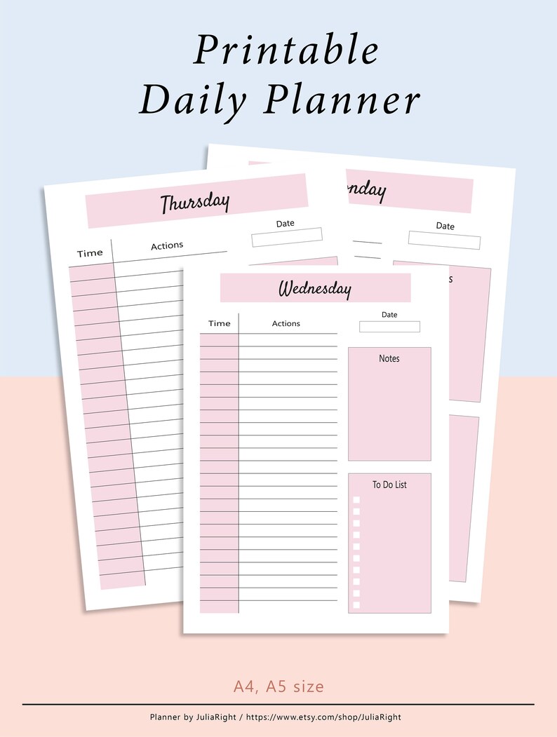 daily work task list cute daily planner printable printable etsy