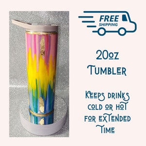 Web Inspired Multicolor Tumbler | Hand painted | Double Leak Proof Lid