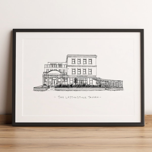 The Leytonstone Tavern, Leytonstone - London Pub Fine Line A4 Print - Architectural Illustration