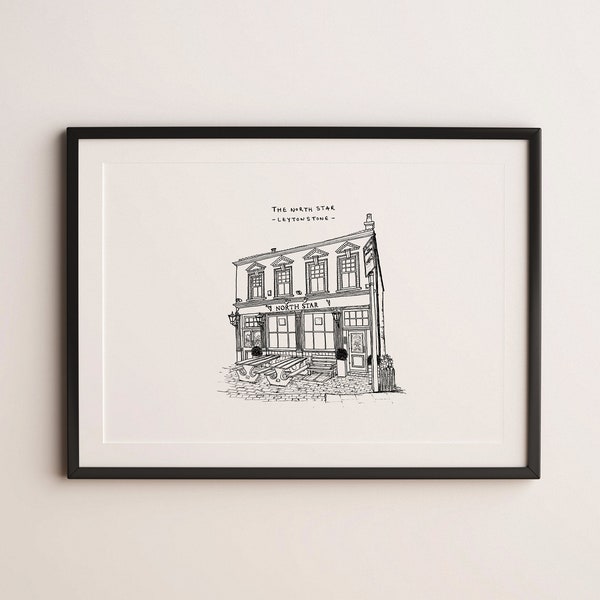 The North Star, Leytonstone - London Pub Fine Line Print - Architectural Illustration