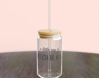 Iced Coffee Glass Mug: Pitch Black Humor, Emo Video Game Side Quest