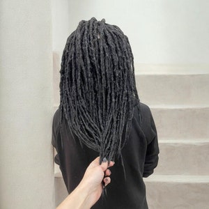 Texturing Black Dreads. Synthetic Crochet Black Dreads. Textured One Sided&Double Sided Dreads. Black Hair Extensions.Black dreadlock woman