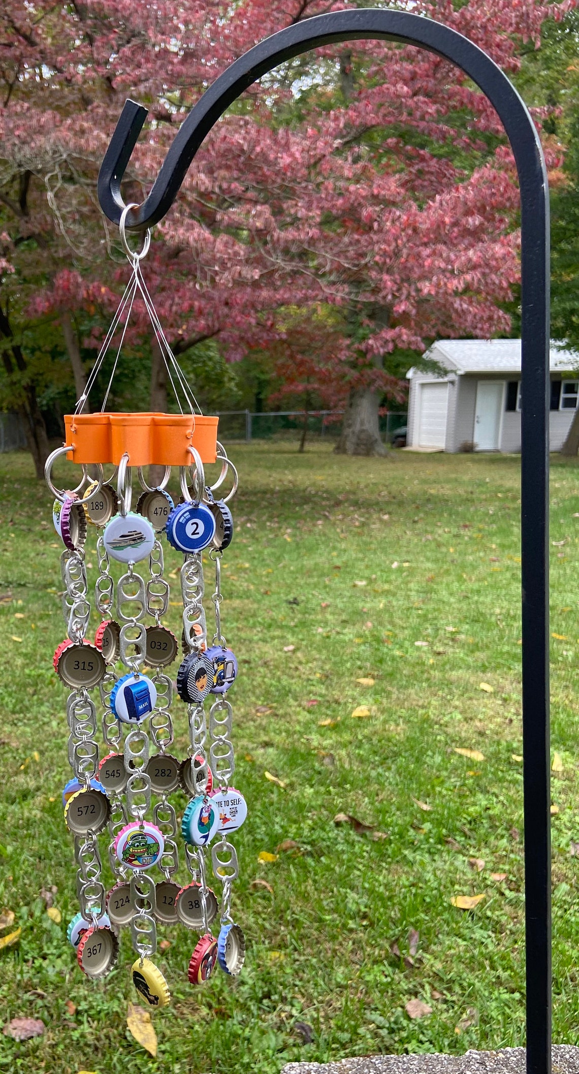 Homemade Bottle Cap Wind Chime Etsy