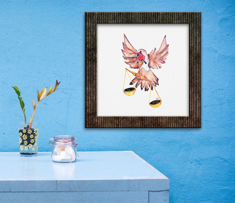 Aquarius Wall Art Custom Astrology Gift Watercolor Giclée | Etsy