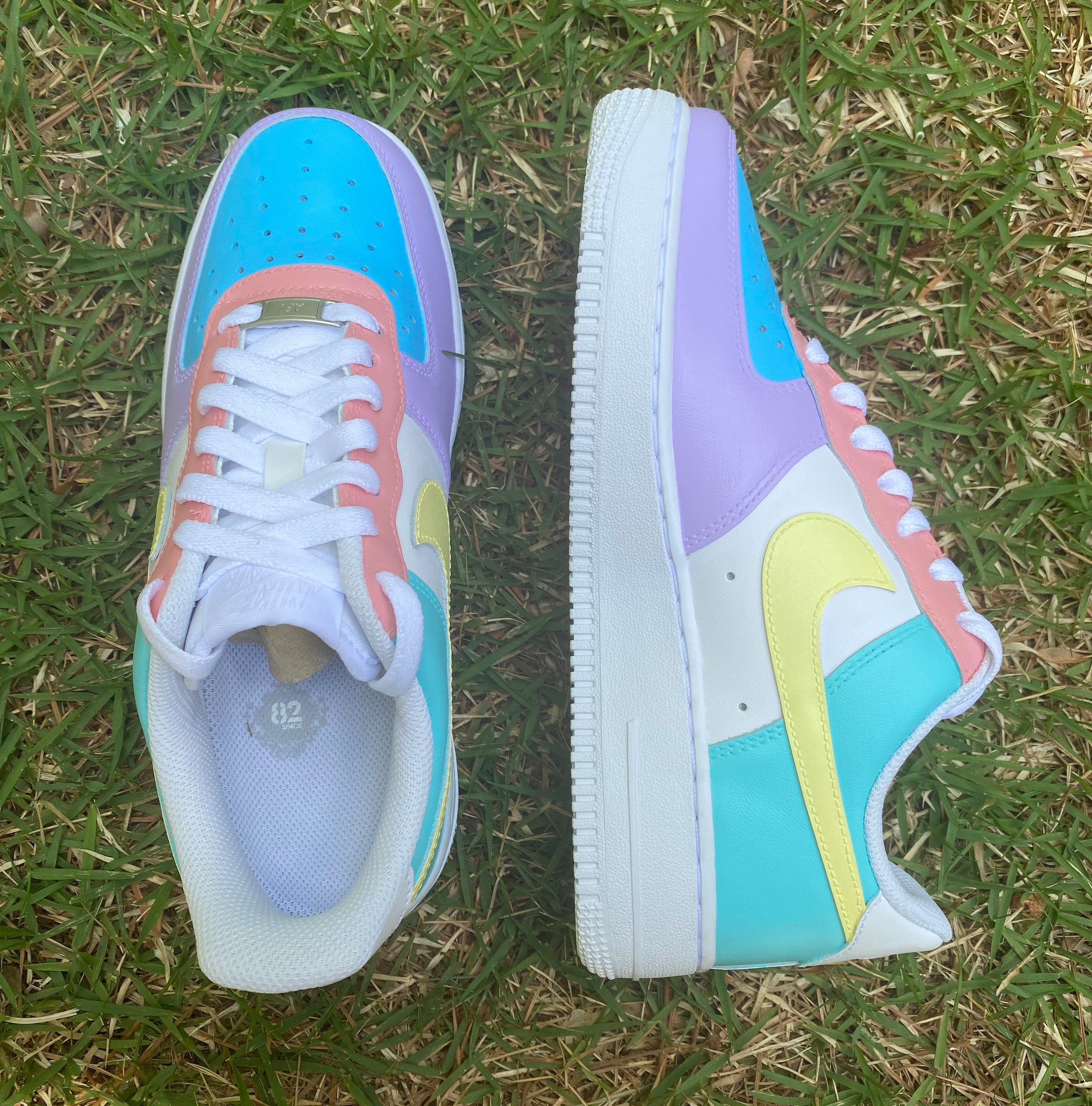 custom pastel air force ones