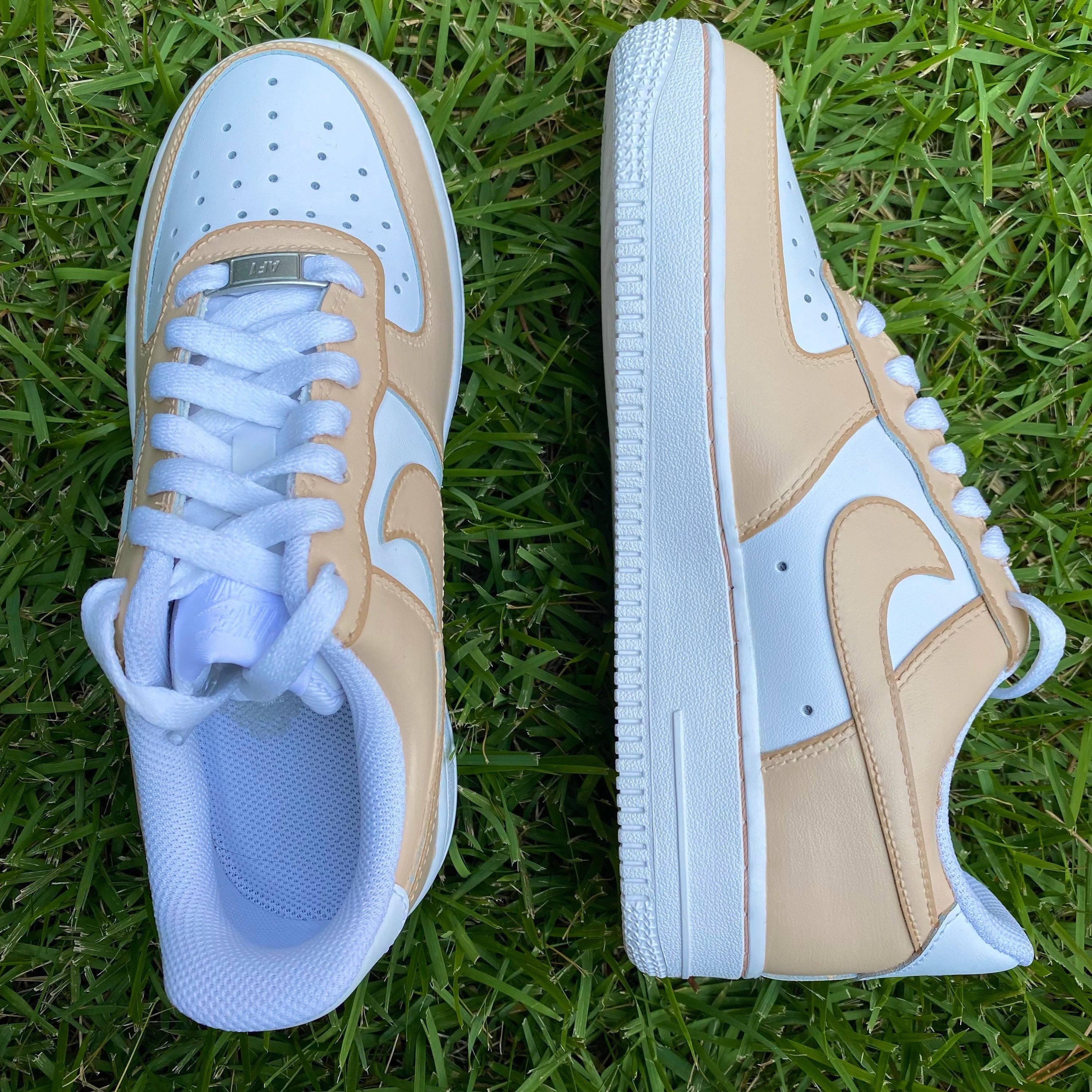 beige suede air force ones