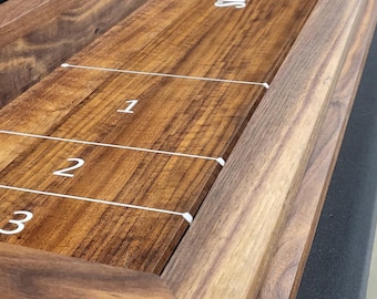 Solid Hardwood Tabletop Shuffleboard Game, Handmade Wooden Board, Home Bar Game, family night Activity