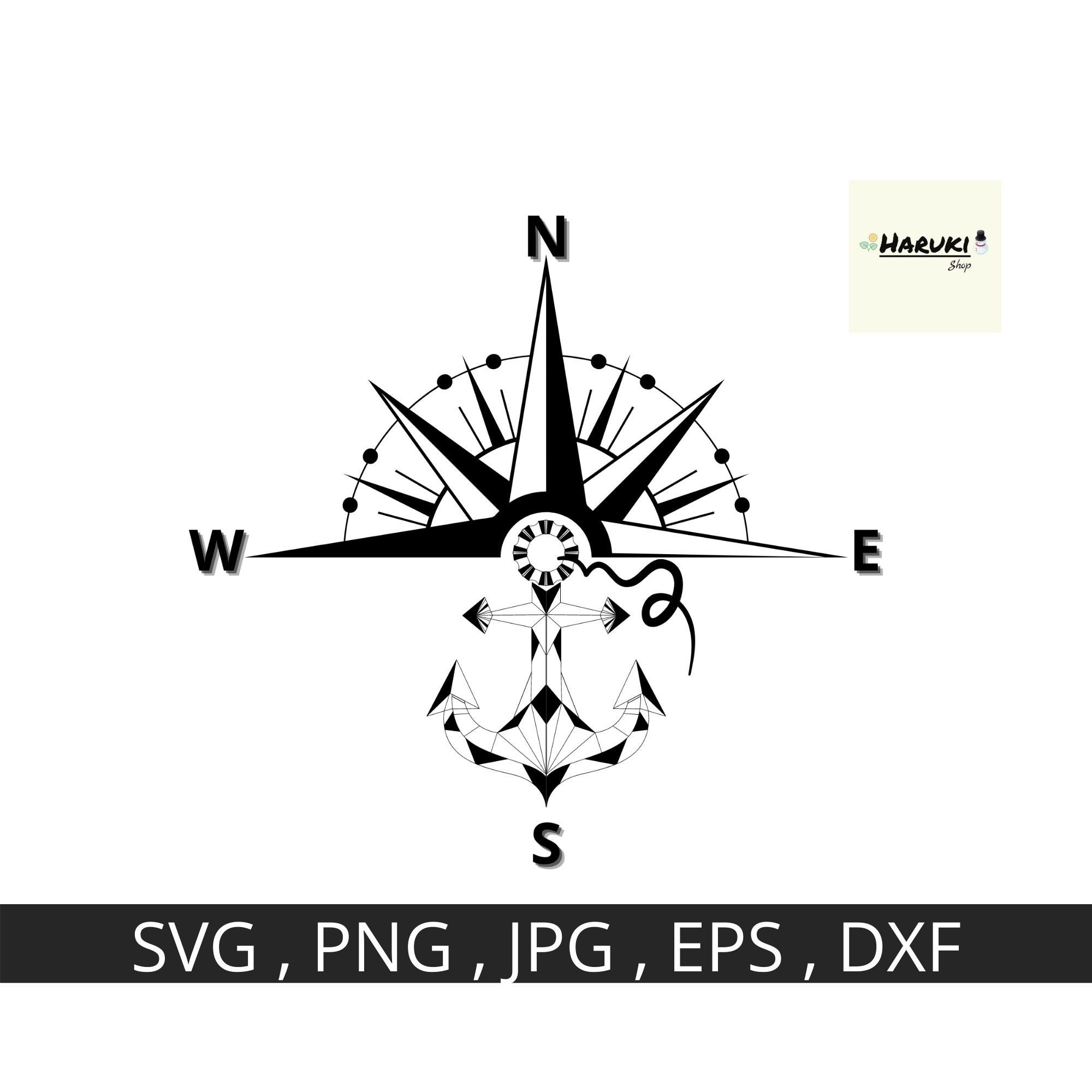 Anchor Compass SVG File Cut Files For Cricut And Silhouette Etsy