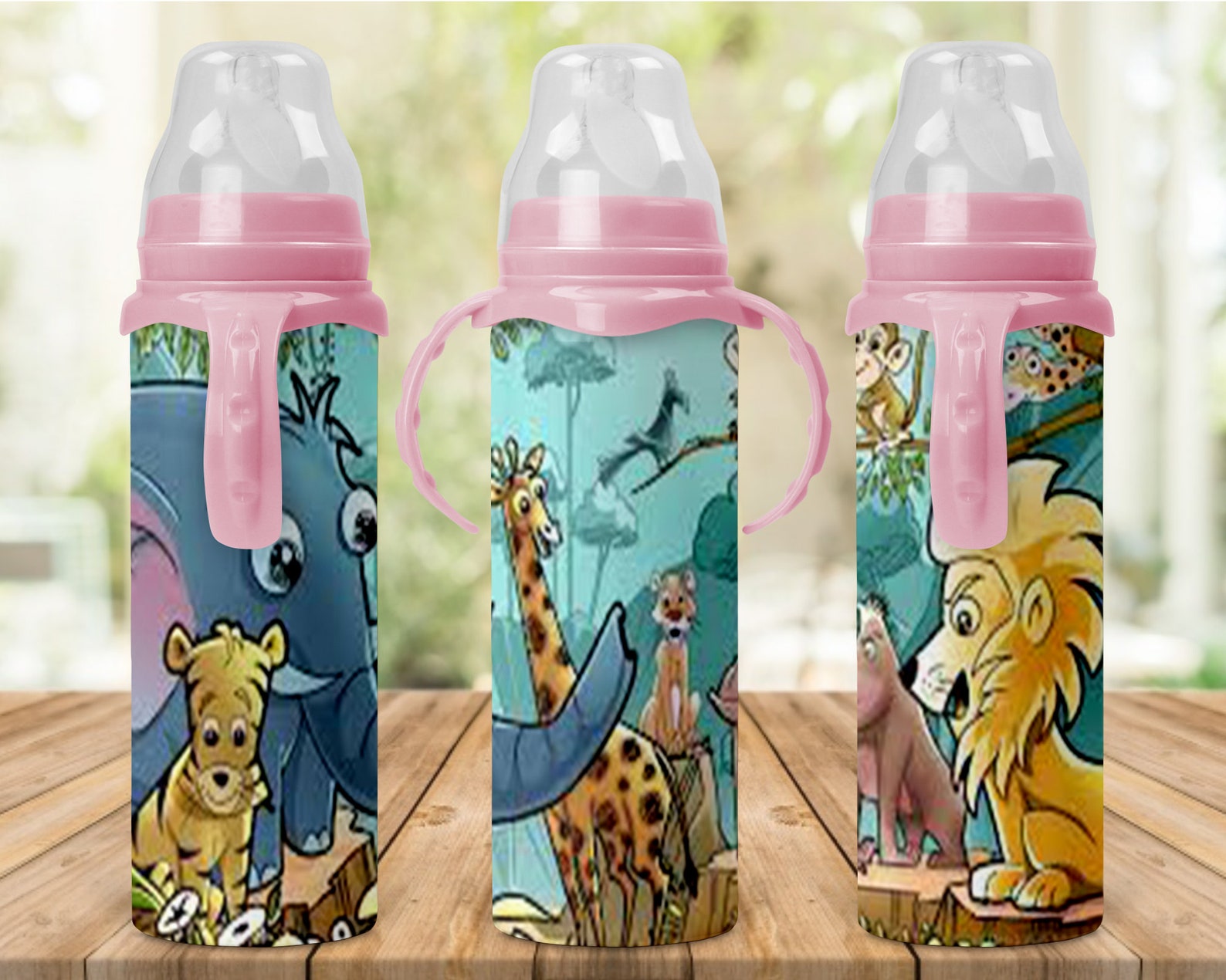 8oz Baby Bottle Sublimation Animal Designs PNG File Digital Etsy