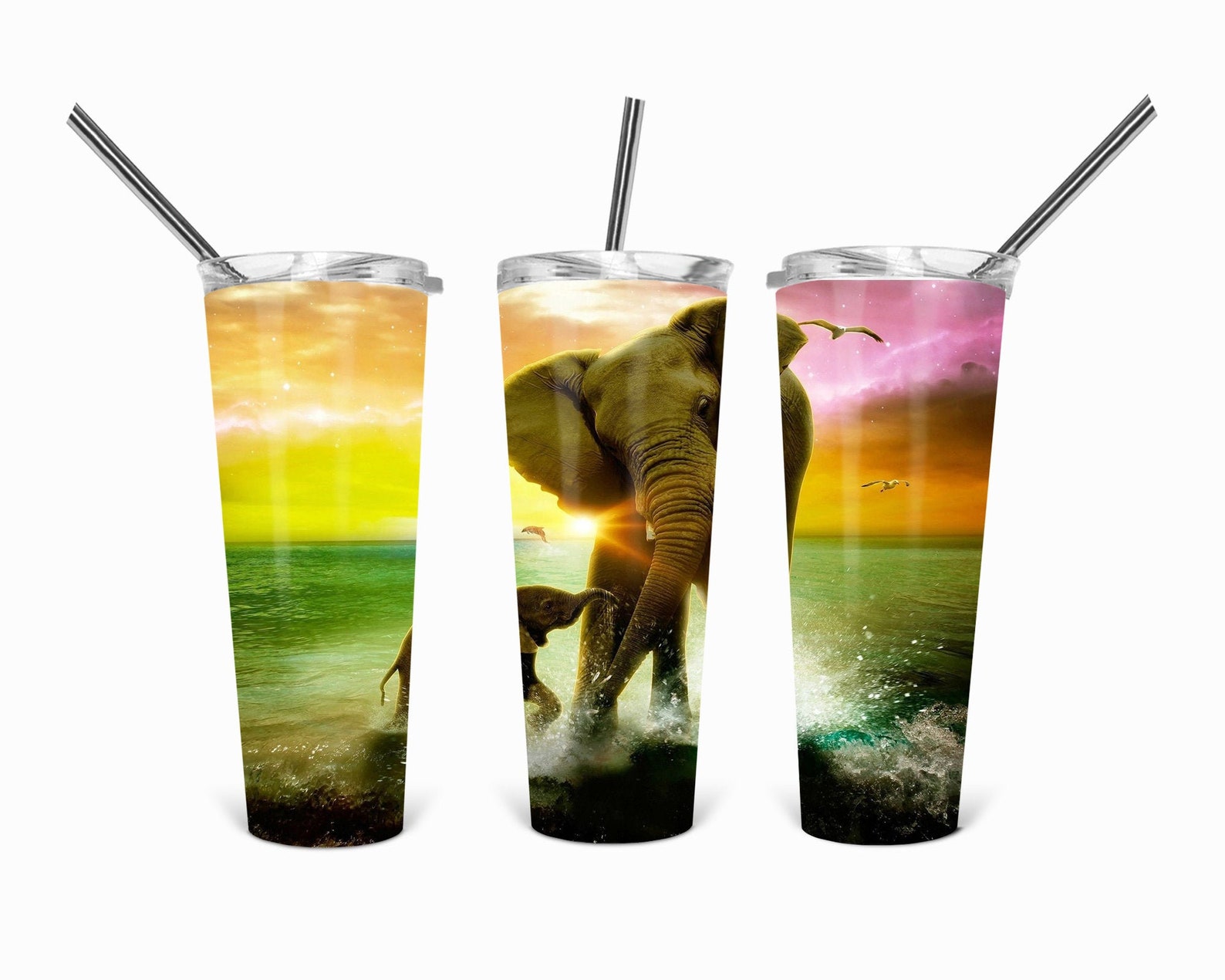 22oz Slim Tumbler Hogg Design Elephant for Sublimation File Etsy