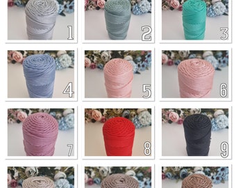 Cord yarn 2mm | macrame rope| cord for crocheting | craft cord| decoration cord|