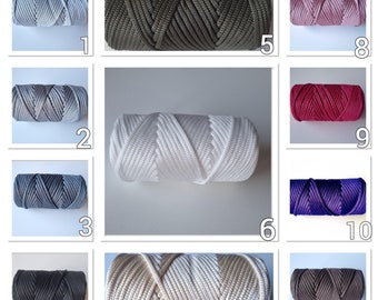 Cord yarn 4mm flat | rope | cord for crocheting| rope for coasters |craft cord