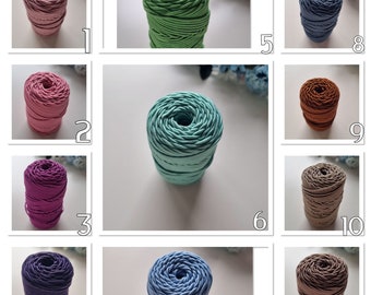 Cotton Supra cord, macrame cord cotton, blend of cotton yarn, bag yarn, basket cord, crochet yarn