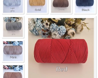 Hilo de cordón 3mm plano / cuerda / cordón para crochet / cuerda para posavasos / cordón artesanal