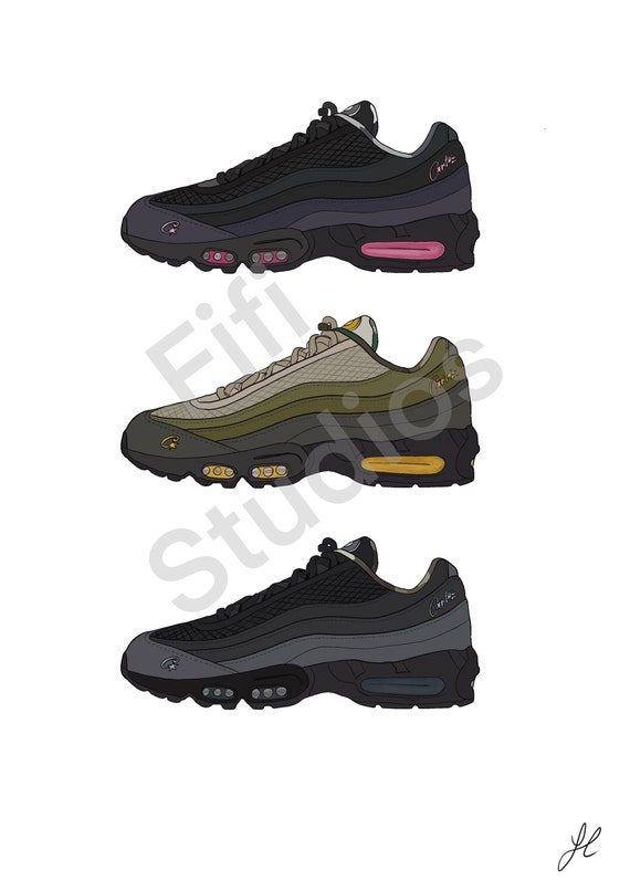 Digital Print of Corteiz Nike Air Max 95 All Colourways UK