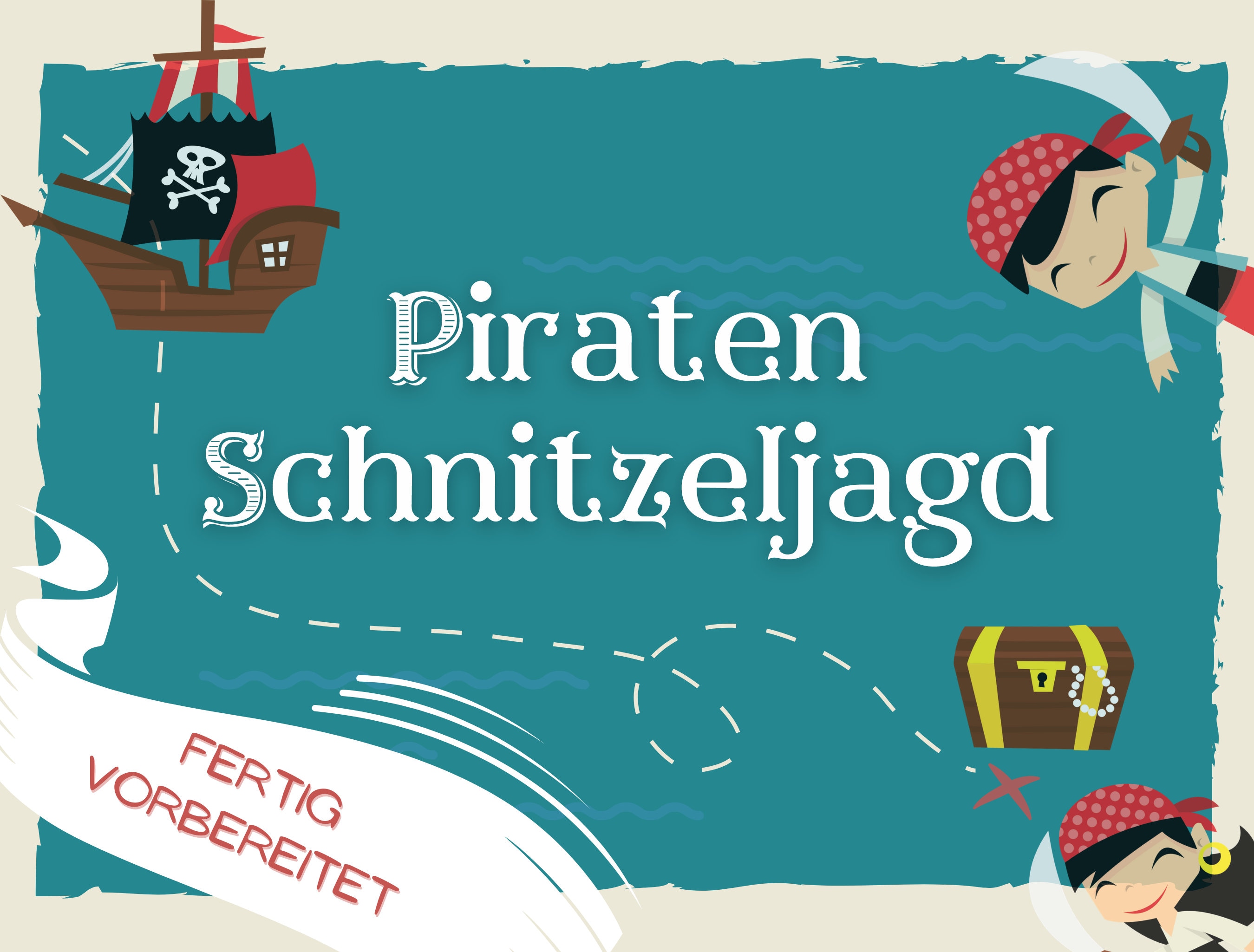 Piraten Schatzsuche für Kinder Schnitzeljagd Vorlage als PDF | Etsy