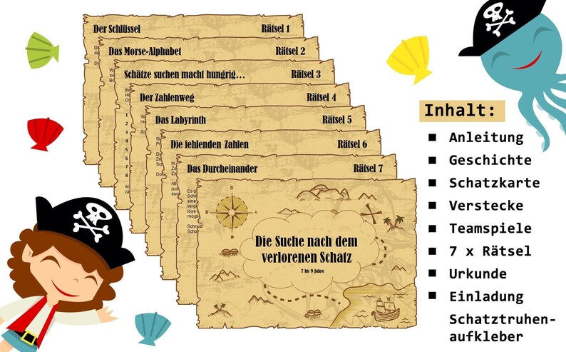 Piraten Schatzsuche Für Kinder Schnitzeljagd Vorlage Als PDF - Etsy UK