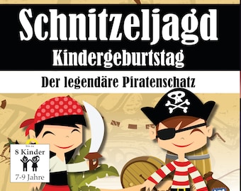 Piraten Schatzsuche für Kinder, Schnitzeljagd Vorlage als PDF, Ideal für den Kindergeburtstag, Aufgaben, Rätsel und Fragen zum Ausdrucken