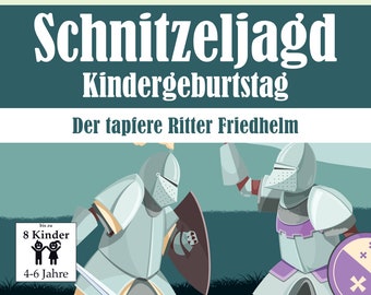 Ritter Schnitzeljagd für Kinder, Schatzsuche zum Ausdrucken, Ideal für Kindergeburtstag, Vorlage mit Aufgaben, Rätseln und Fragen als PDF