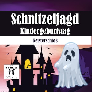 Schatzsuche für Kinder Geister & Gespenster, Schnitzeljagd zum Ausdrucken, Für Kindergeburtstag, Vorlage mit Rätseln und Fragen als PDF