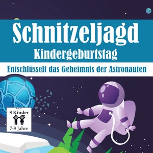 Treasure hunt for children, motto space & astronauts, scavenger hunt, ideal for children's birthday parties, set with tasks