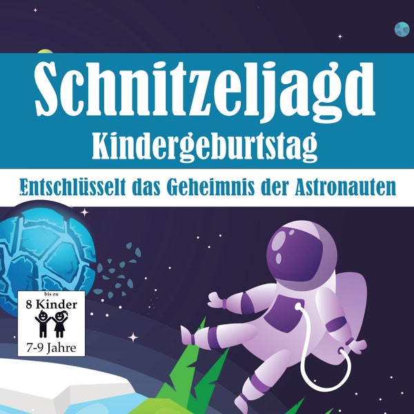 Schatzsuche für Kinder, Motto Weltall & Astronauten, Schnitzeljagd, Ideal für Kindergeburtstage, Set mit Aufgaben