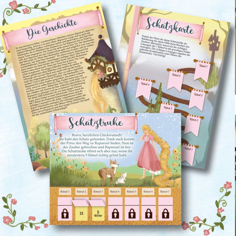 Rapunzel Fairy Tale Scavenger Hunt for Children, Treasure Hunt to Print ...