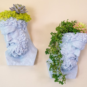 Hercules Wall Planter Pot | Farnese Hercules Wall Face Planter Pot | Greek God | Greek Mythology | Heracles | Head Planter
