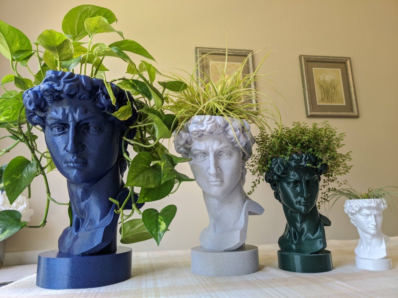 David Bust Planter Pot for Plants Greek Heroic Male Etsy UK