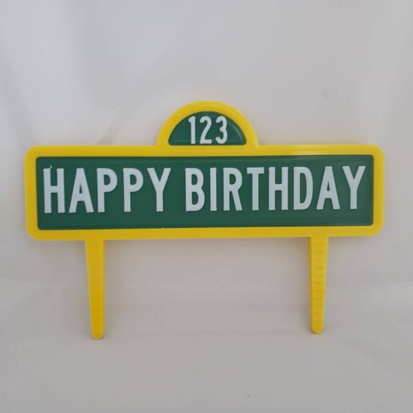 Street Sign! 3 Sizes, Birthday Cake Topper, Happy Birthday Sign Only, Customize