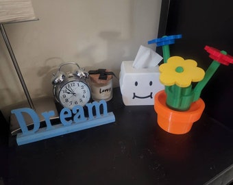 Jumbo Brick Flowers with Pot, Whimsical Colorful Decor