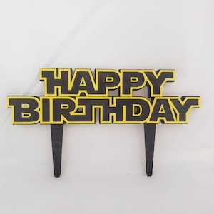 Space Case! 3 tamanhos, topo de bolo de aniversário, apenas placa de feliz aniversário