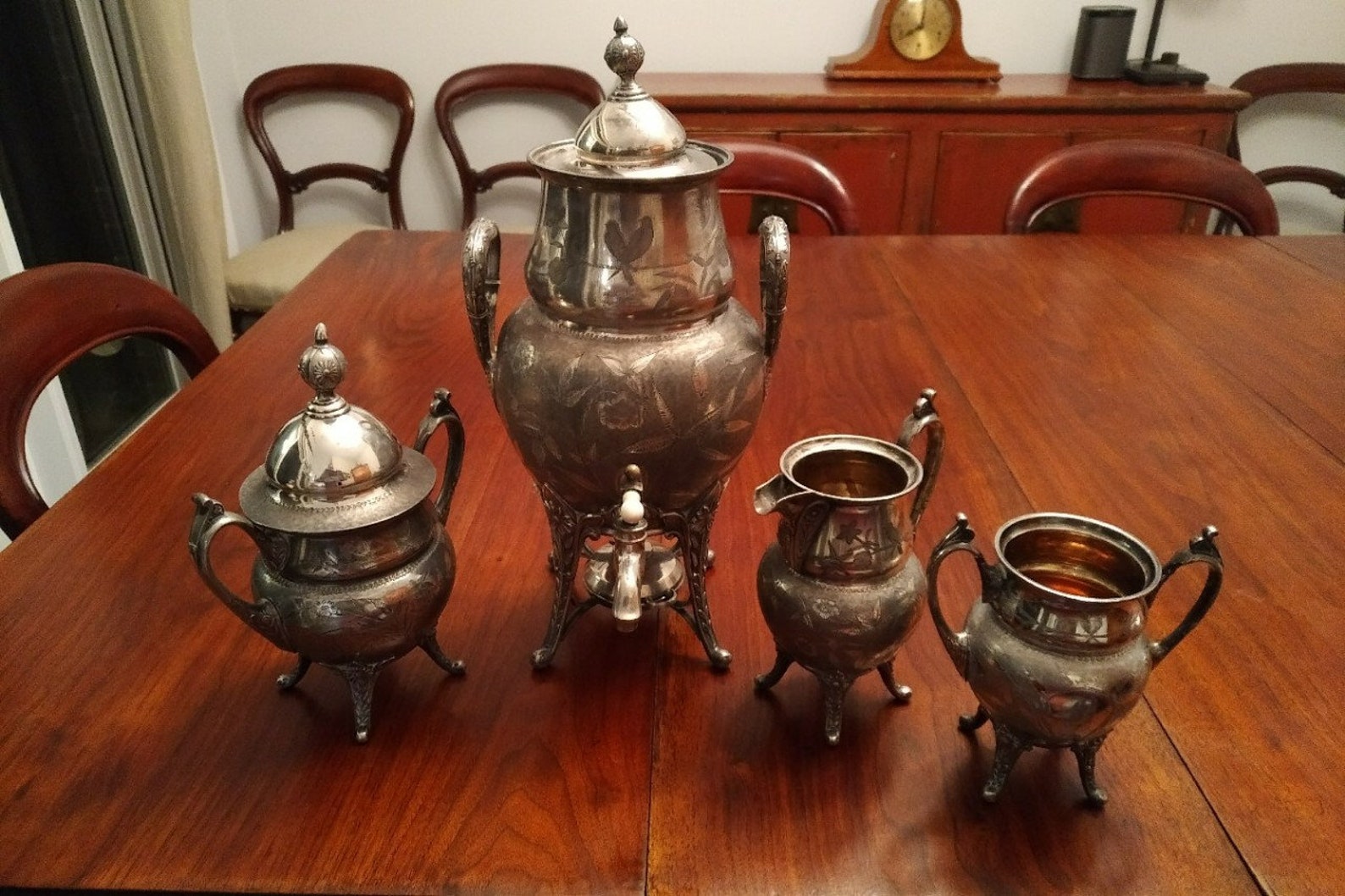 Four Piece Reed & Barton Coffee Urn Creamer Sugar and Waste Etsy