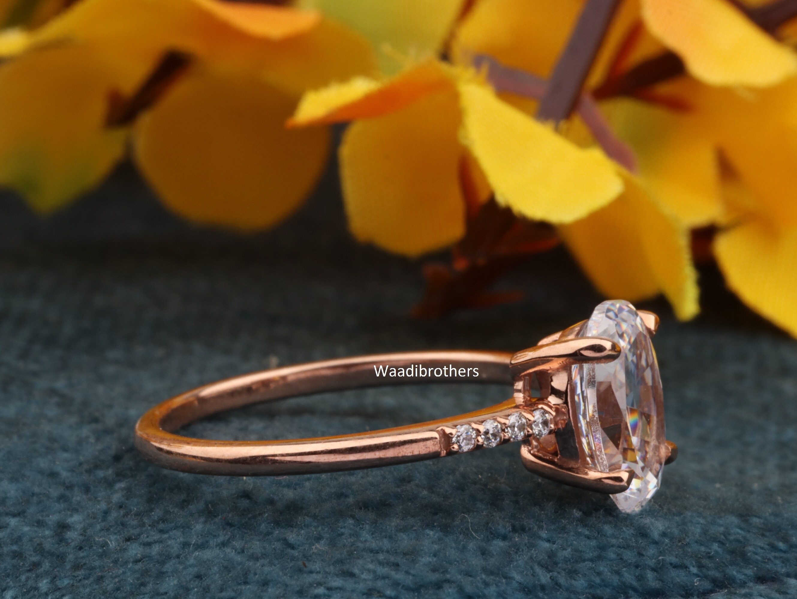 Elongated Oval Diamond Engagement Ring 7x11 mm Moissanite Etsy