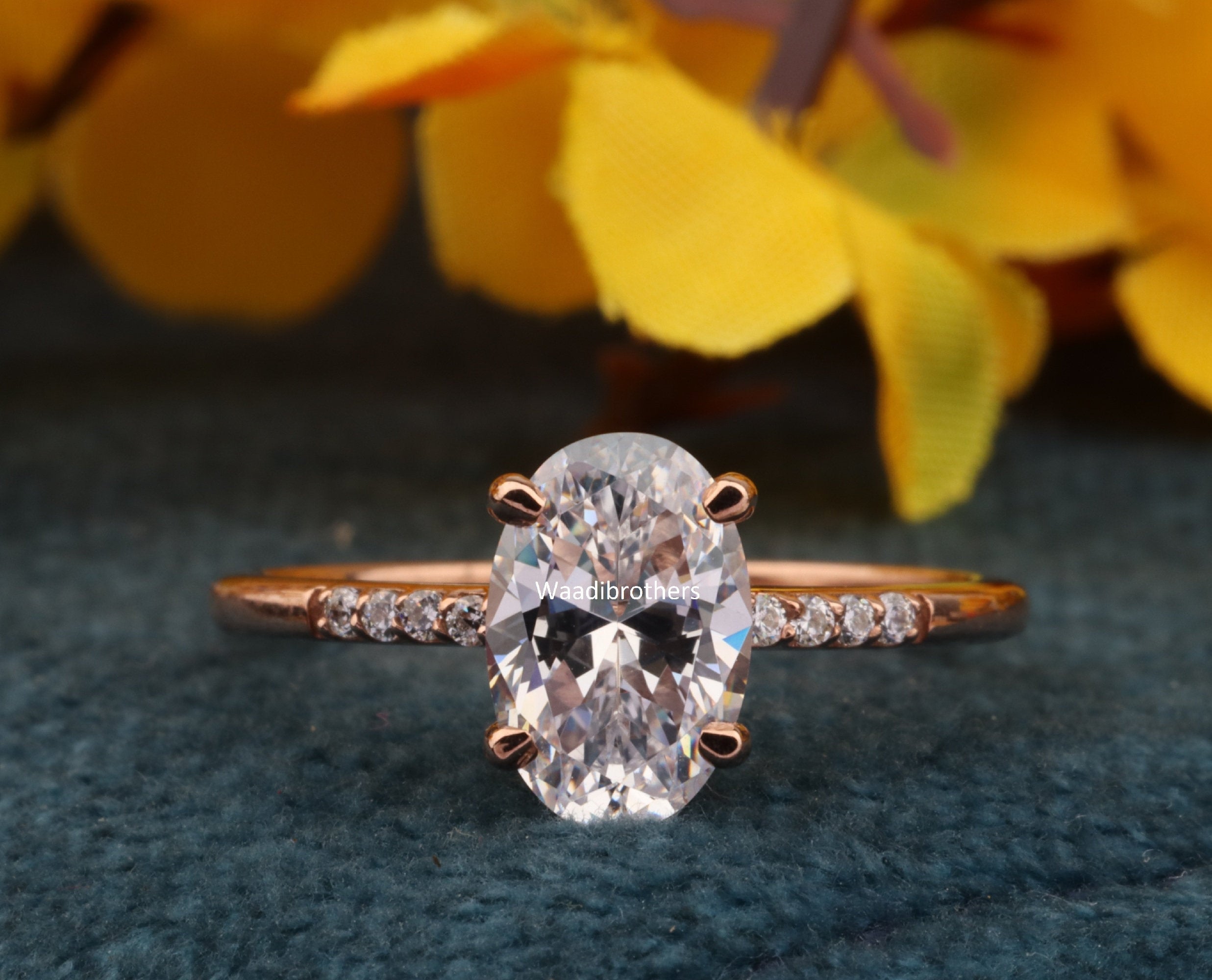 Elongated Oval Diamond Engagement Ring 7x11 mm Moissanite Etsy