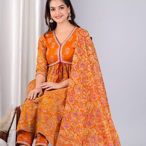 Women Embroidered Anarkali Pant With Dupatta Set, Kurta and Kurti Sets, Women Suits, Blue Women Suits, Indian Women Suits, Surprise Gift image 7