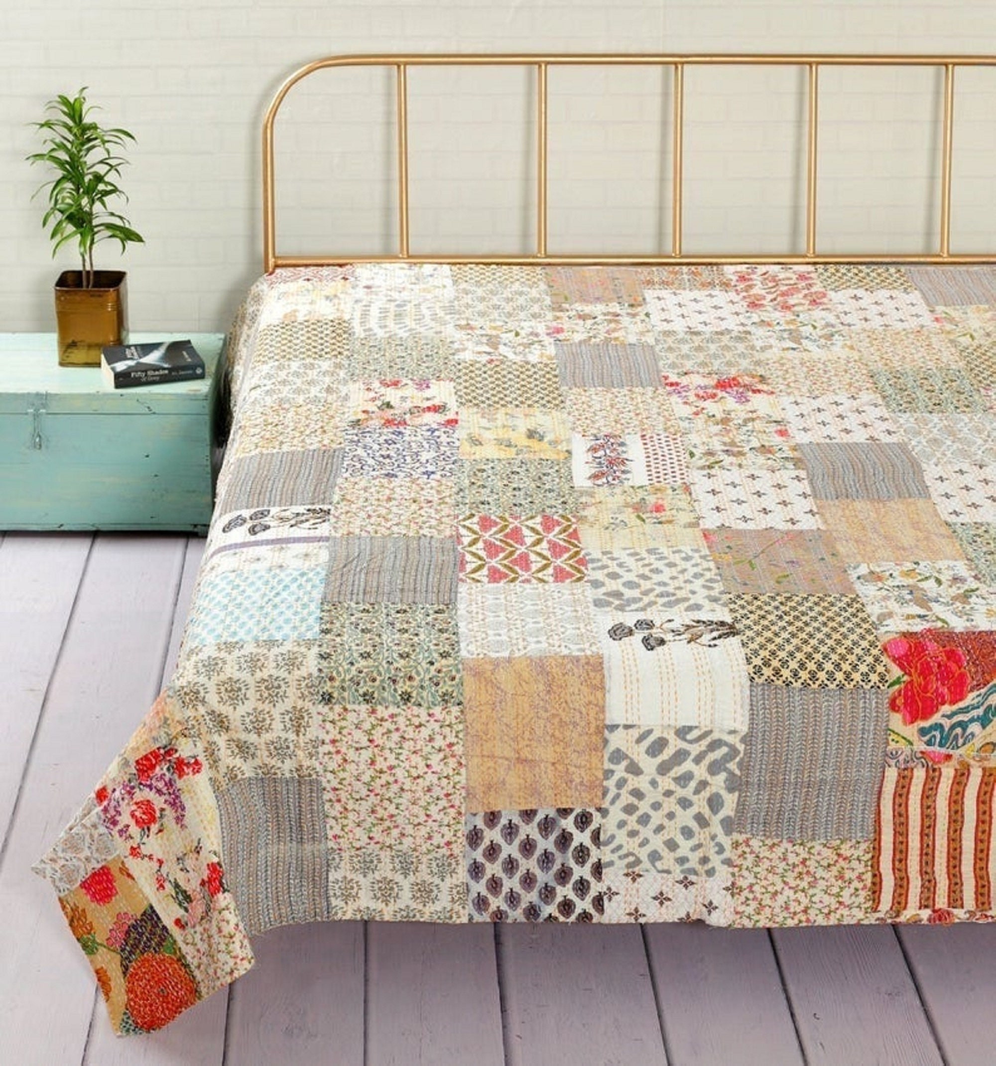 Bohemian Quilts for Sale Patchwork Quilt Kantha Quilt Handmade Etsy