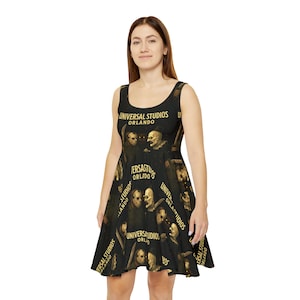 Halloween Horror Nights Skater Dress, Universal Orlando Dress, Jason vs Terrifier Dress, Women's Halloween Dress, Horror Movie Costume Dress
