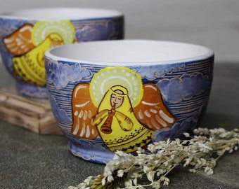 Ceramic Bowl with Angel 18oz