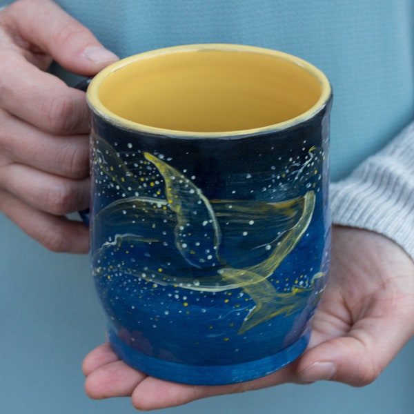 Pottery Set Bowl and Mug 14oz Spirits of the Ocean, the Whale