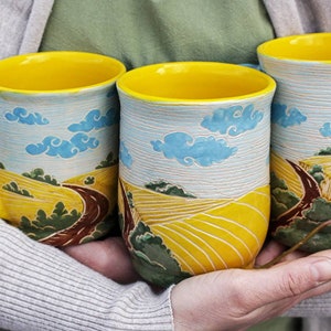 Pottery Mugs 14oz 16 oz 22 oz Ukrainian Landscape, Ukraine, artist image 5