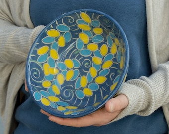 Pottery Bowl Ukrainian Spring 7"