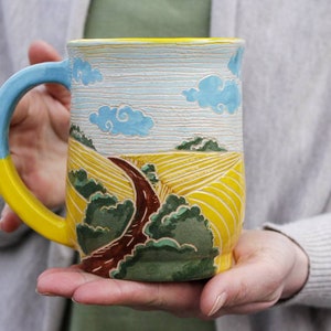 Pottery Mugs 14oz 16 oz 22 oz Ukrainian Landscape, Ukraine, artist image 2