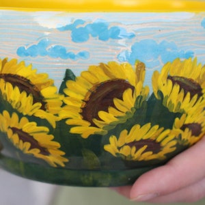 Pottery Bowl 30oz 35oz Ukraine Flag Sunflower, Ukrainian Artist image 10