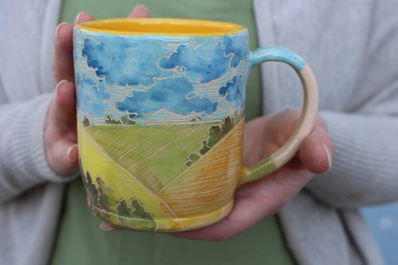 Pottery Mugs 14oz 16 oz 22 oz Ukrainian Landscape, Ukraine, artist image 8