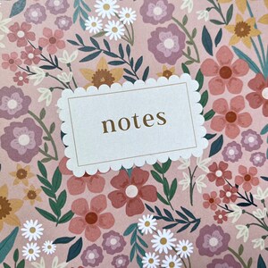 Spring Wildflower 60-Page A5 Notebook Printed on 100% Recycled Paper with Rounded Corners Pink, White, and Beige Eco-Friendly Stationery image 9