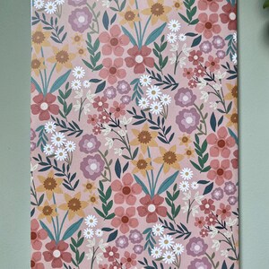 Spring Wildflower 60-Page A5 Notebook Printed on 100% Recycled Paper with Rounded Corners Pink, White, and Beige Eco-Friendly Stationery image 6