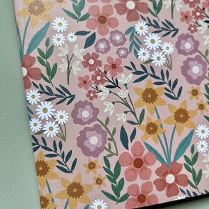 Spring Wildflower 60-Page A5 Notebook Printed on 100% Recycled Paper with Rounded Corners Pink, White, and Beige Eco-Friendly Stationery image 7