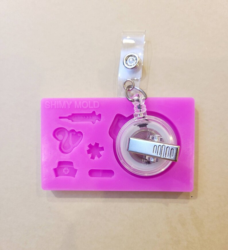 Badge reel shaker badge reel mold popsocket mold badge Etsy